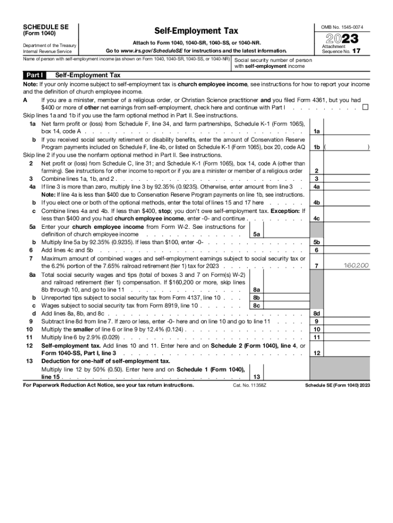 Schedule Se 2023 Fill Out amp Sign Online DocHub
