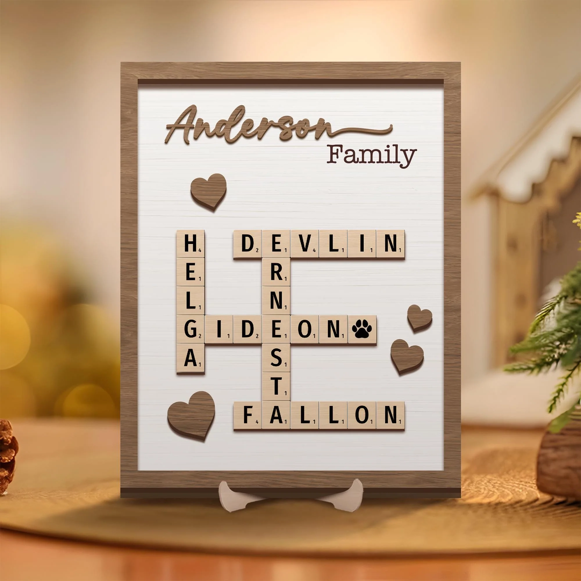 Scrabble Family Names Wall Art Printable Nea Crossword Puzzle 