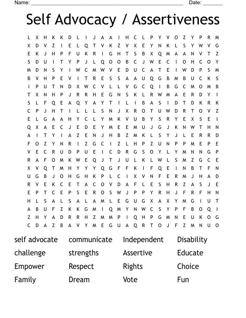 Free Printable Self Advocacy Worksheets