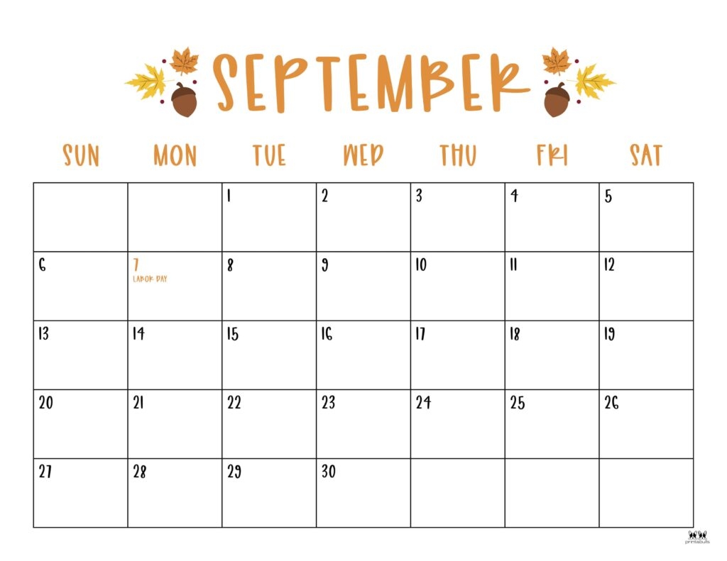 2026 Printable Calendar By Month September