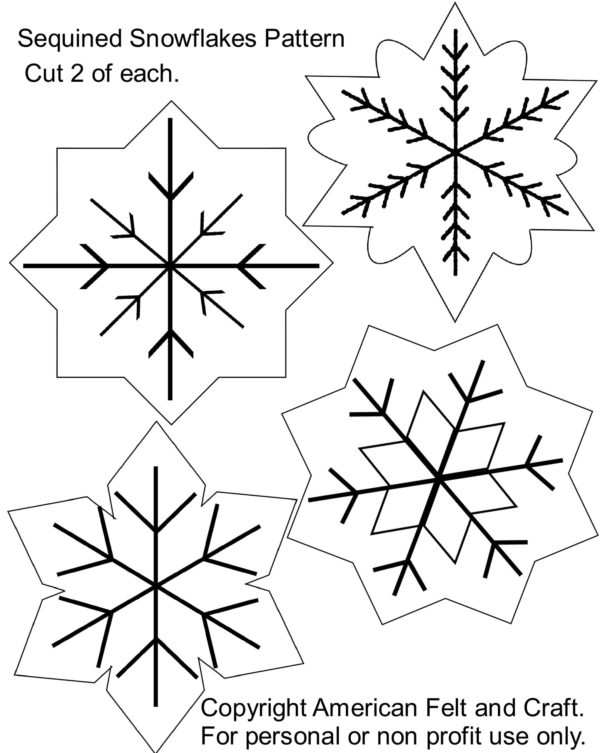 Sequin Snowflakes Felt Christmas Ornament Pattern American Felt 