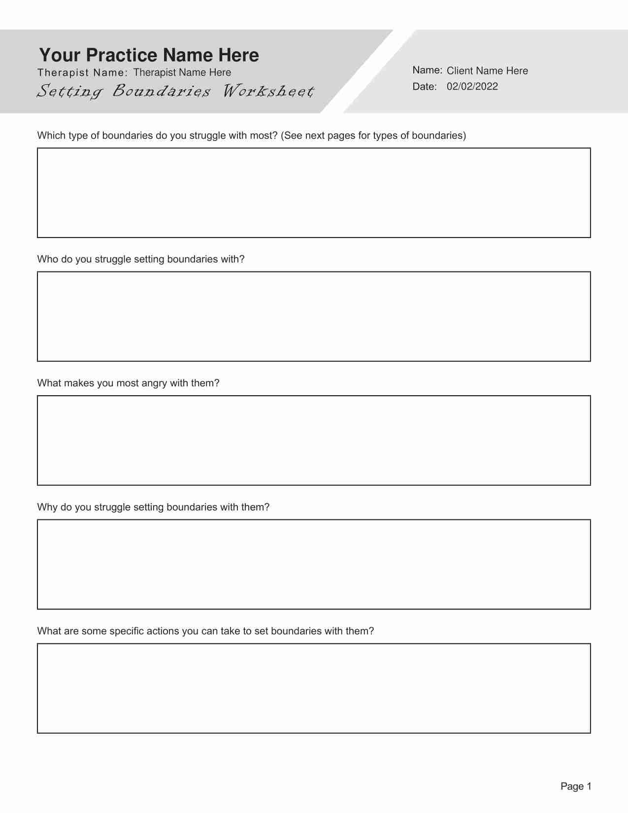 Printable Pdf Worksheets On Boundaries