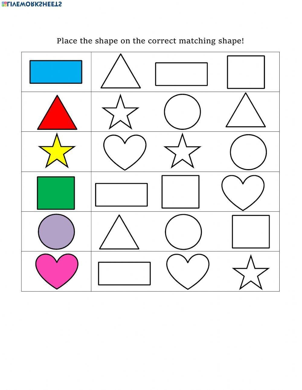 Match The Shapes Printables