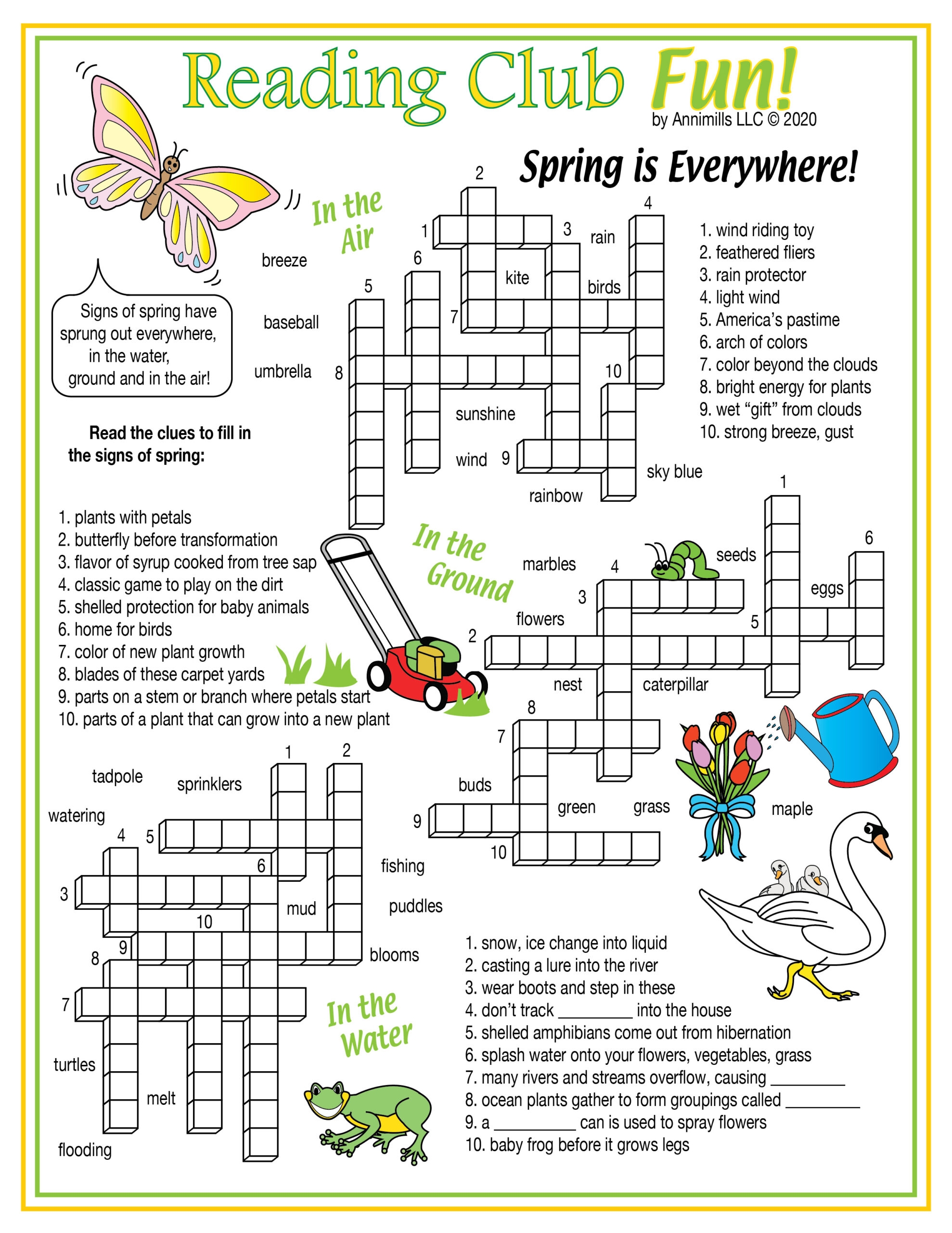 Spring Printable Crossword Puzzles