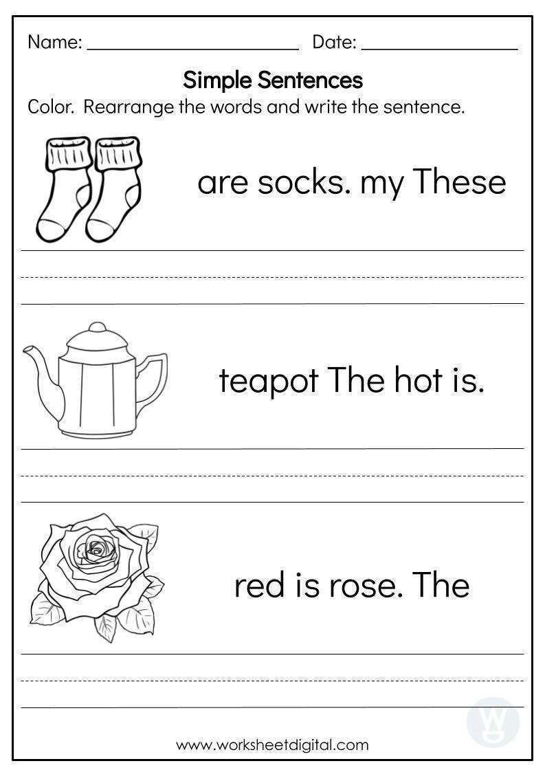 Free Printable Simple Sentence Worksheets