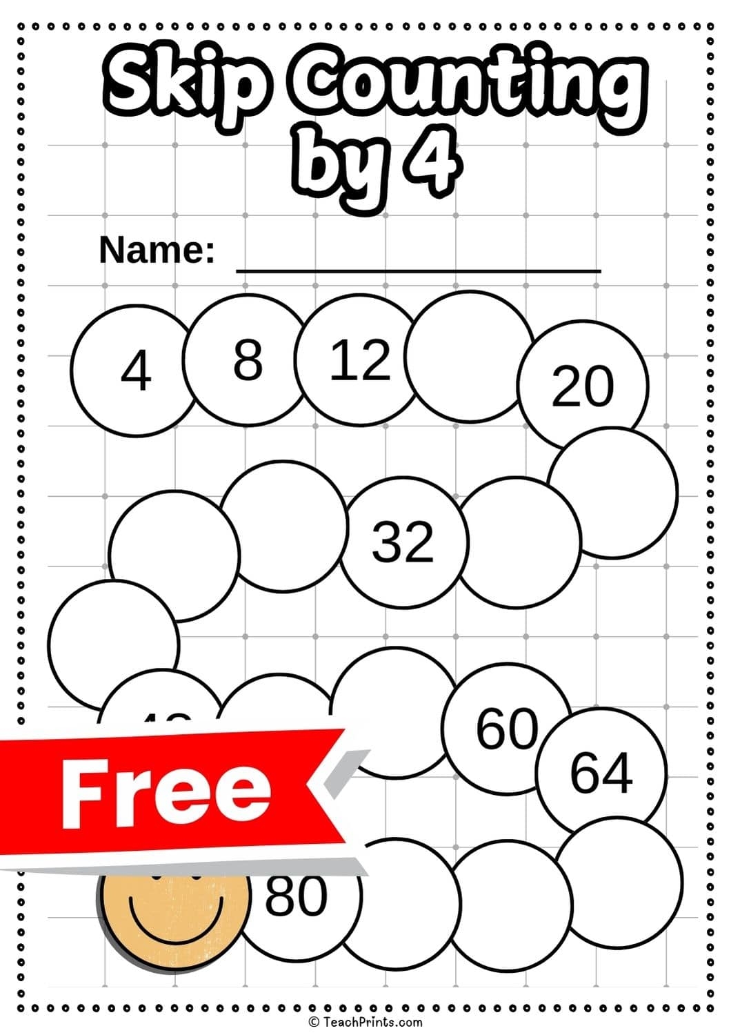 Skip Counting By 4 Worksheets Free Printable