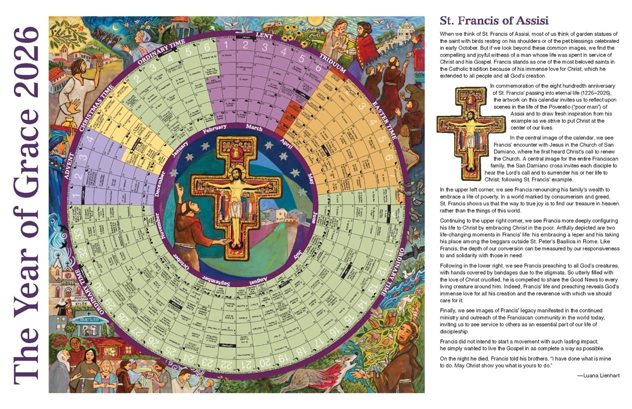 Small Laminated Liturgical Calendar For 2026 Catholic Guide 