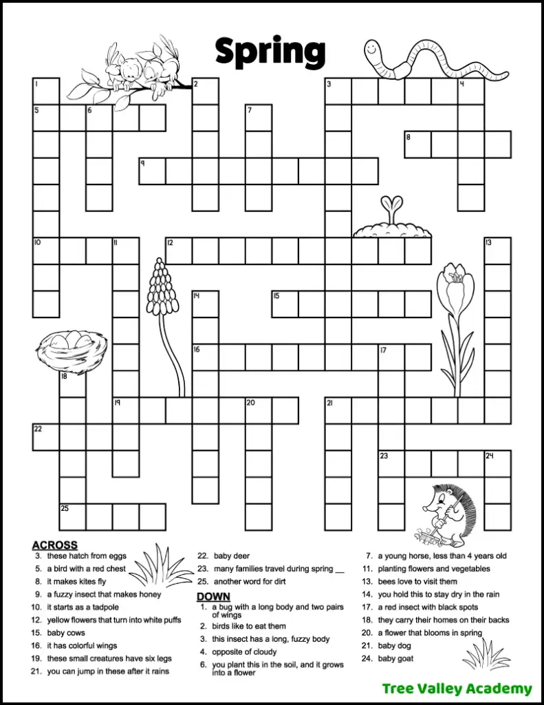 Crossword Puzzles Printable For Kids