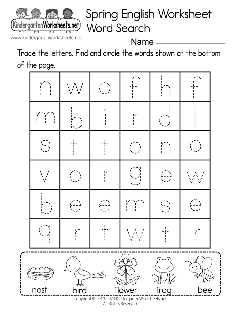 Free Kindergarten Printable Worksheets Pdf