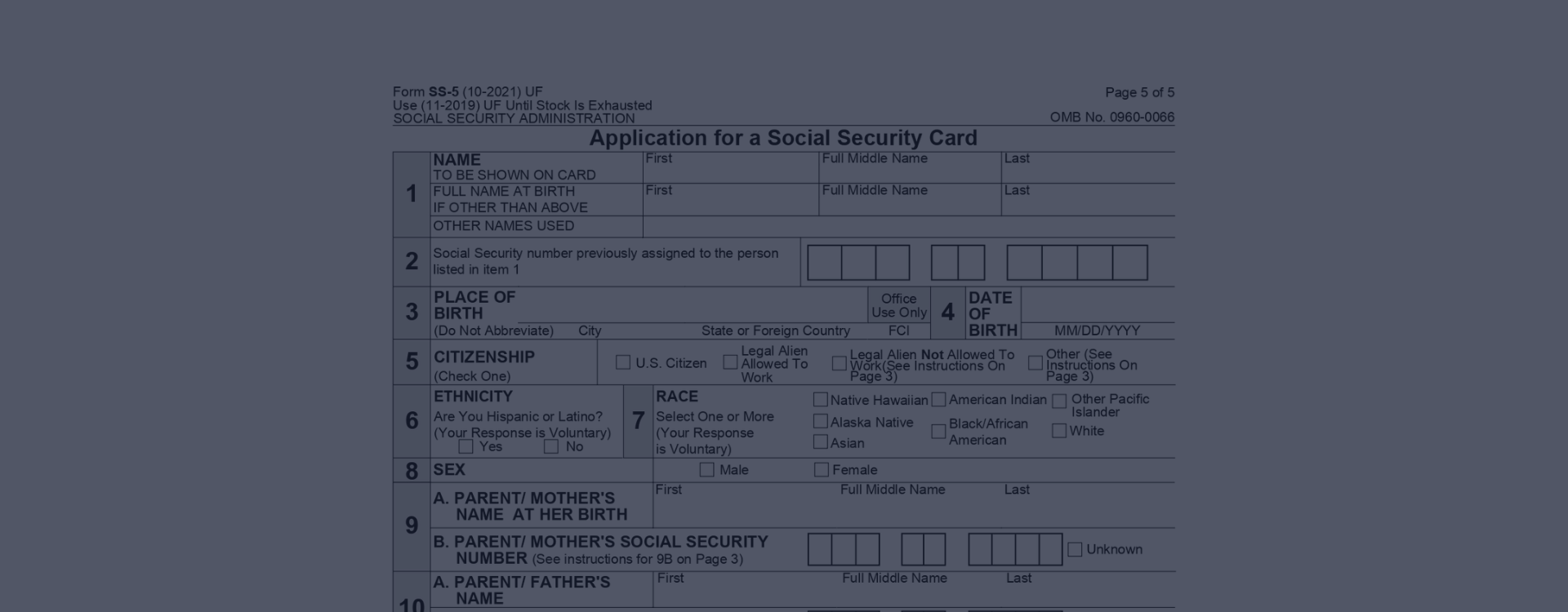 Ss-5 Application Form Printable
