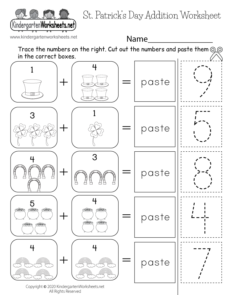 St Patrick s Day Addition Worksheet Free Printable Digital amp PDF