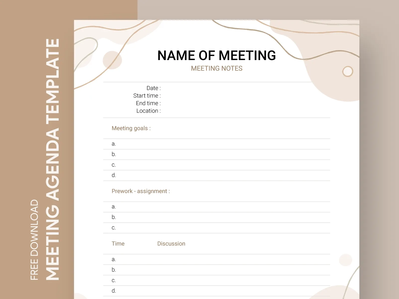 Printable Meeting Agenda Template
