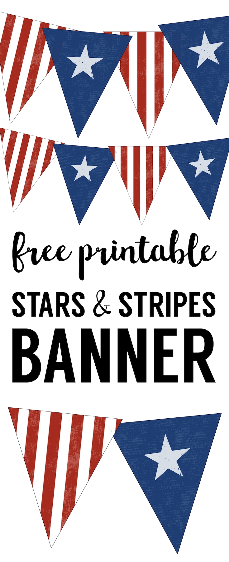 Stars And Stripes Banner Free Printable Paper Trail Design