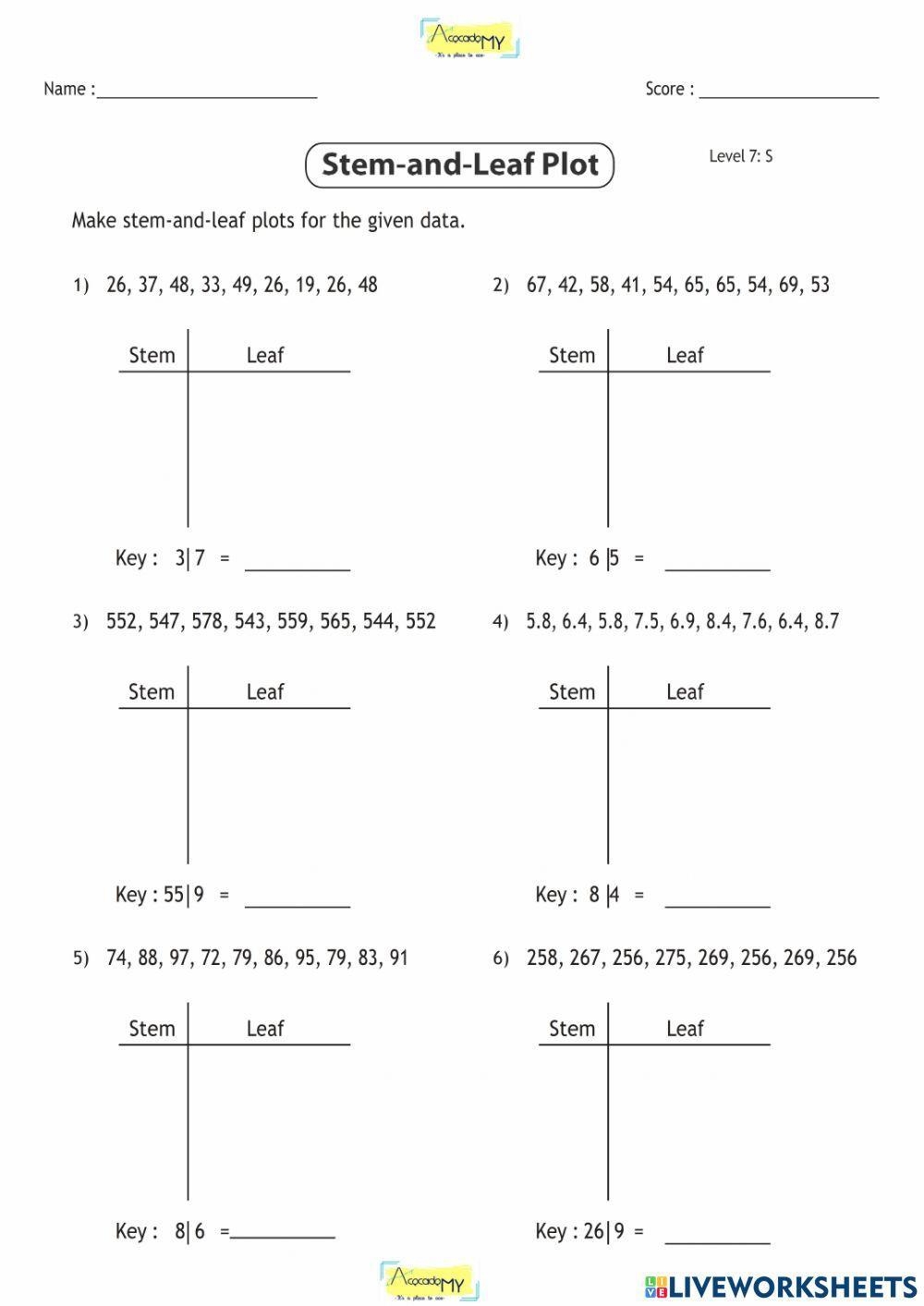 Stem And Leaf Printable