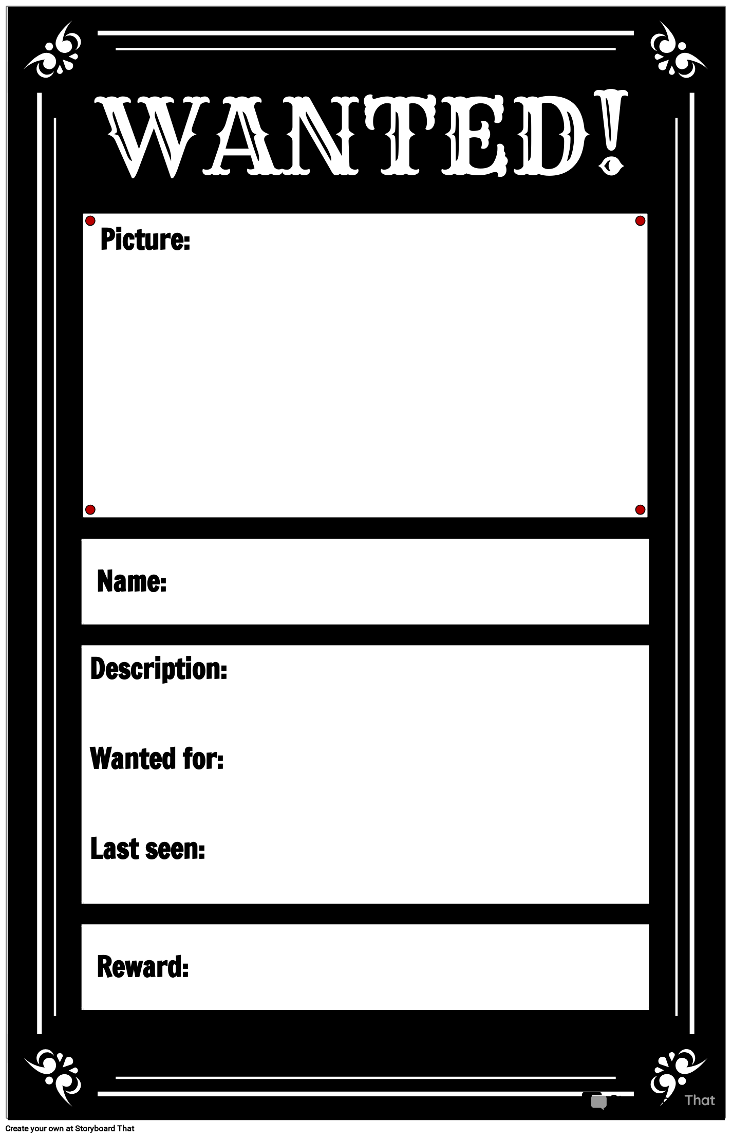 Storyboard That Free Wanted Poster Templates For 2025
