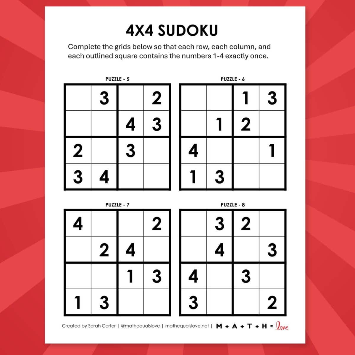 Sudoku Puzzles Easy Printable