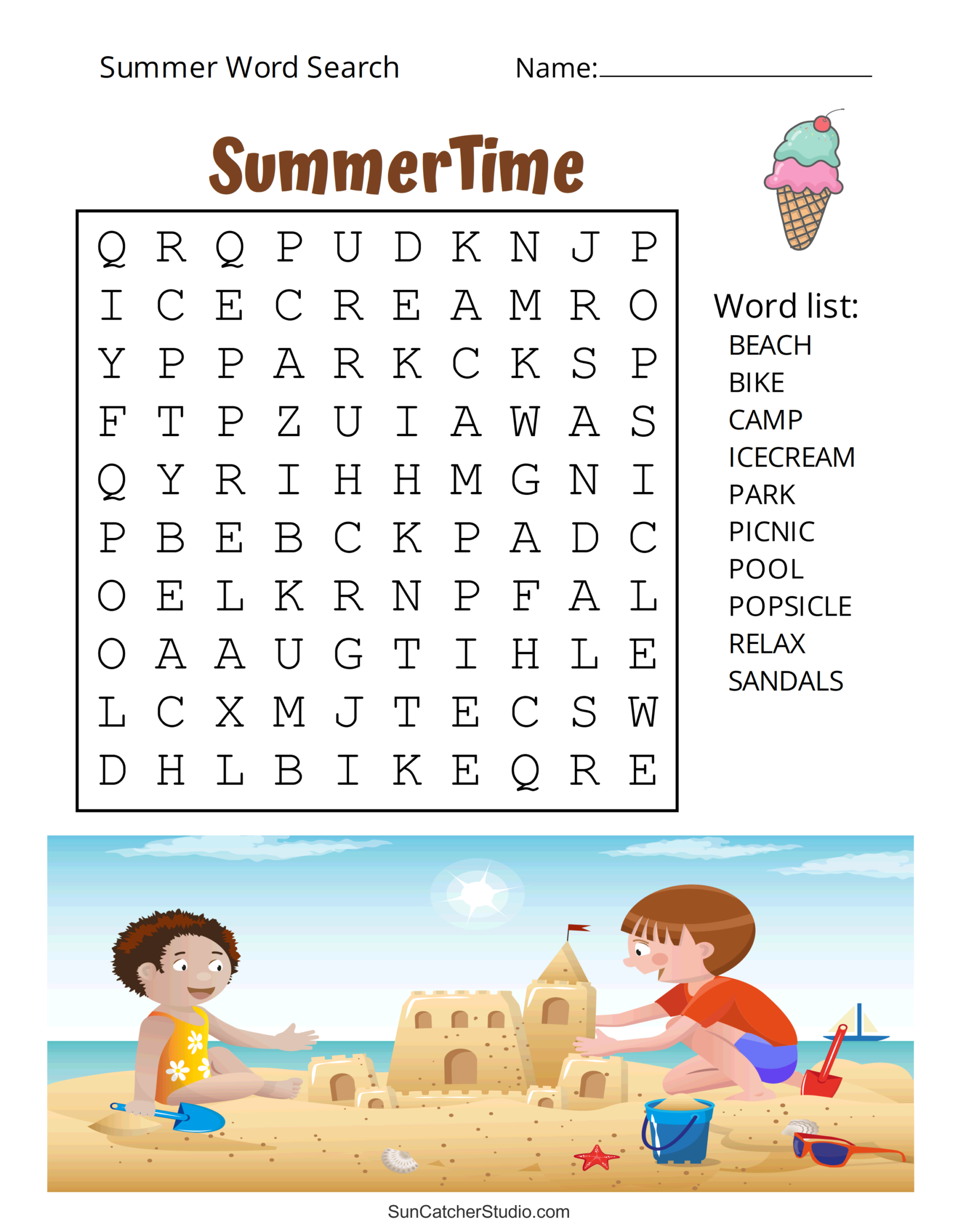 Summer Puzzles Printable