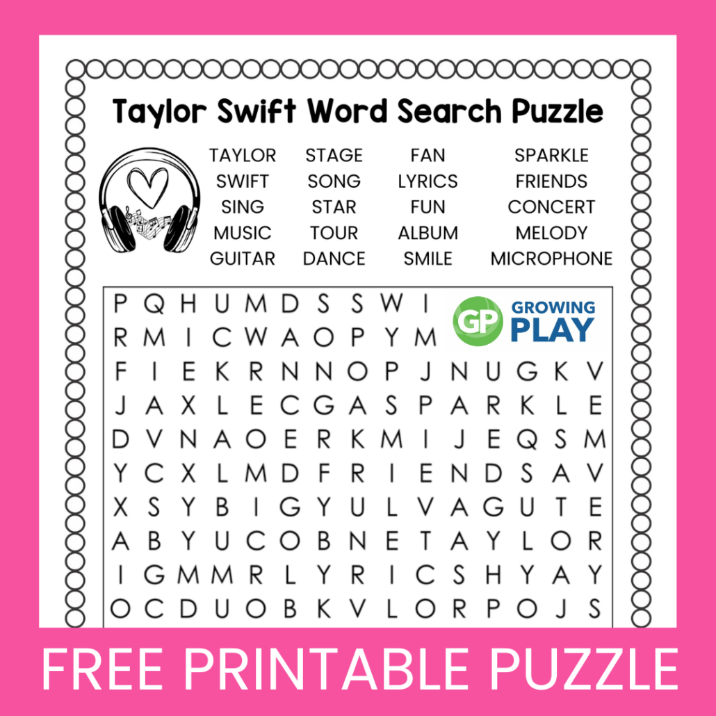 Free Printable Taylor Swift Word Search