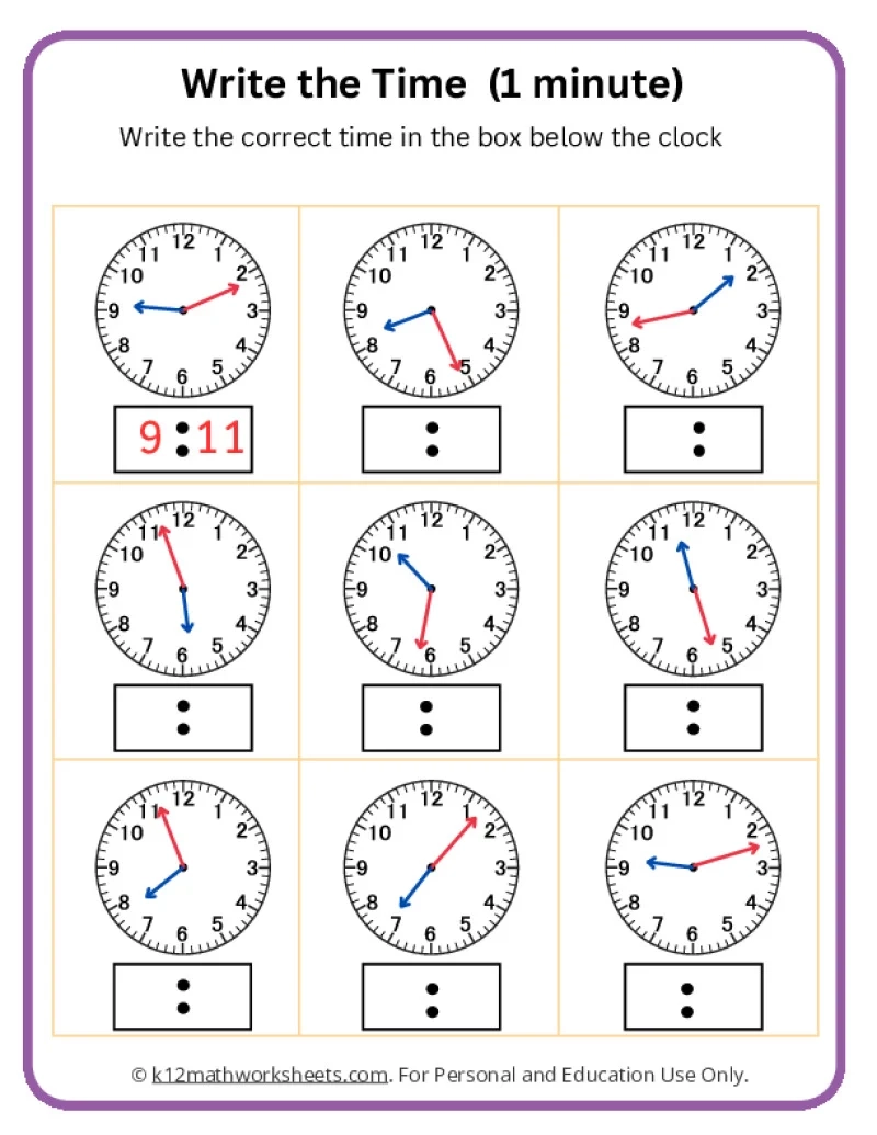 Free Printable Time Worksheets For 2nd Grade