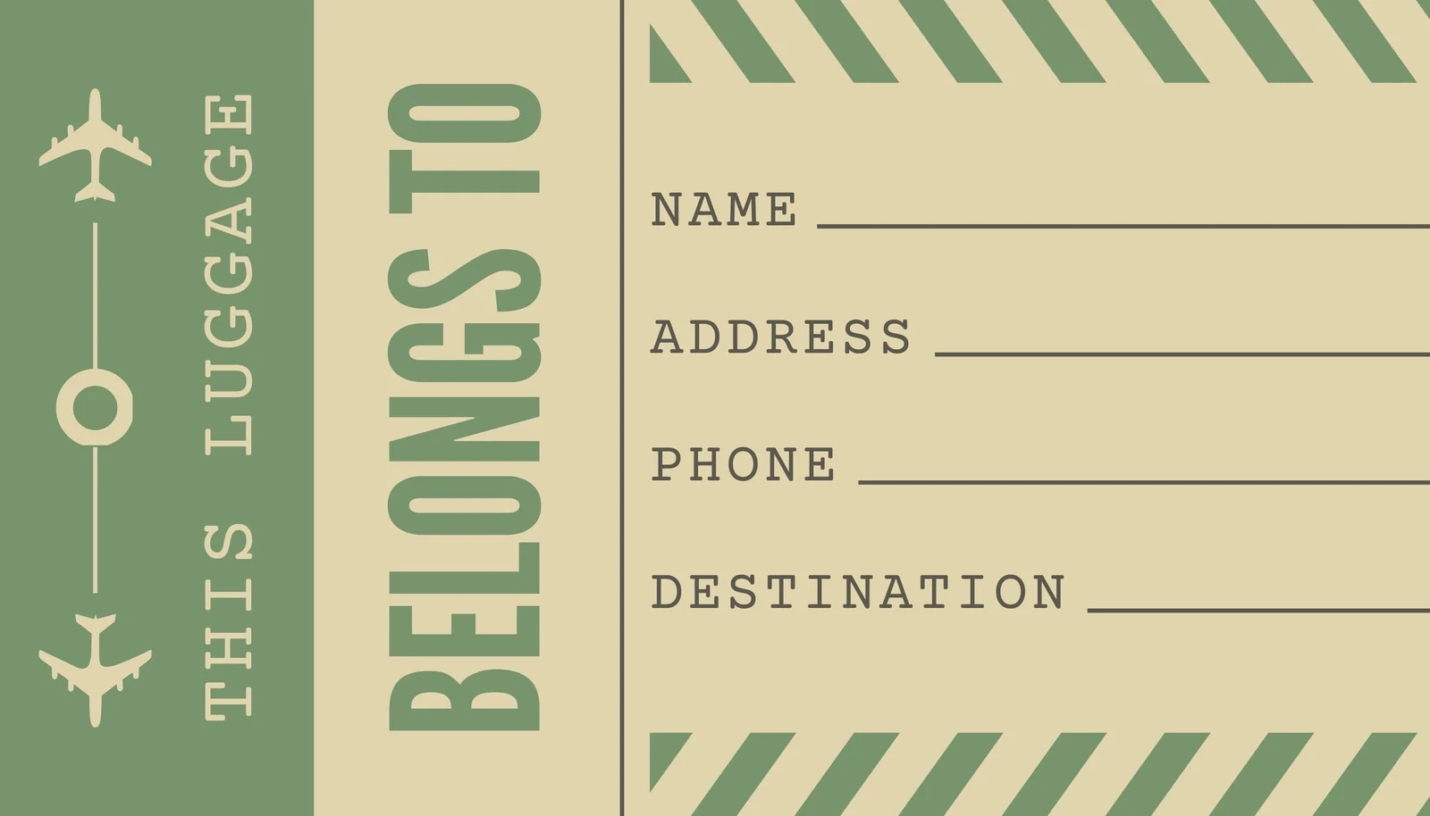 Template Plastic Bag Tags Free Printable Customizable Luggage 