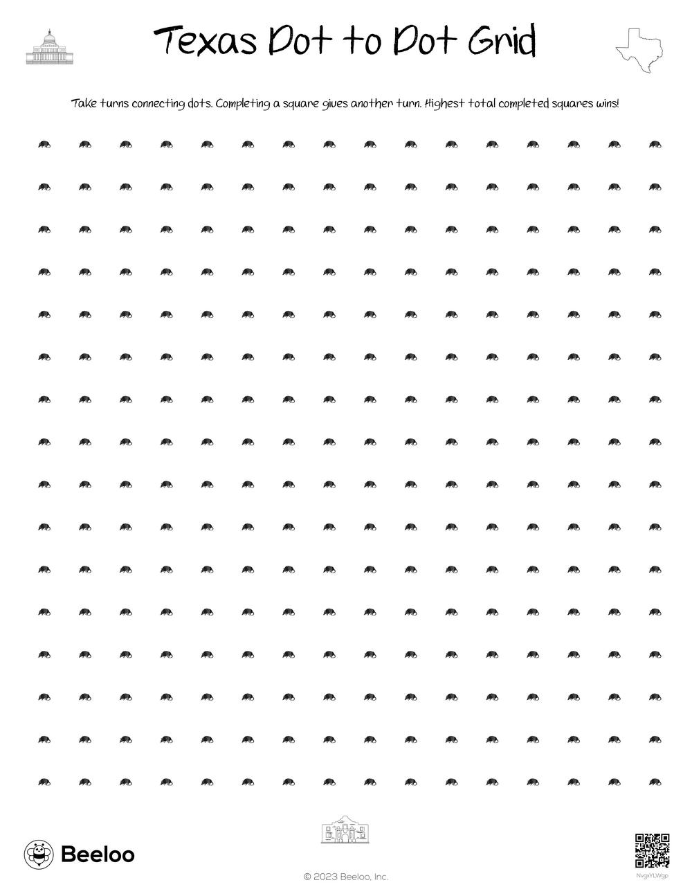 Texas Dot To Dot Grid Beeloo Printable Crafts And Activities For 