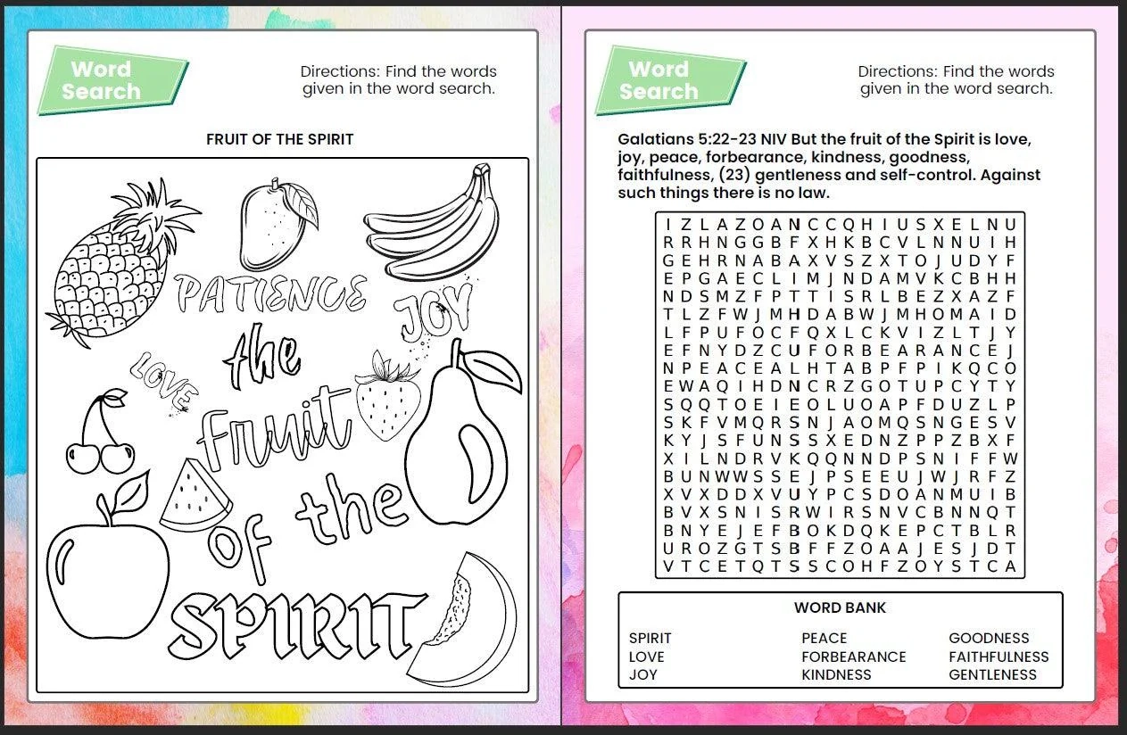 The Fruit Of The Spirit Galatians 5 16 26 Printable Bible Lesson 