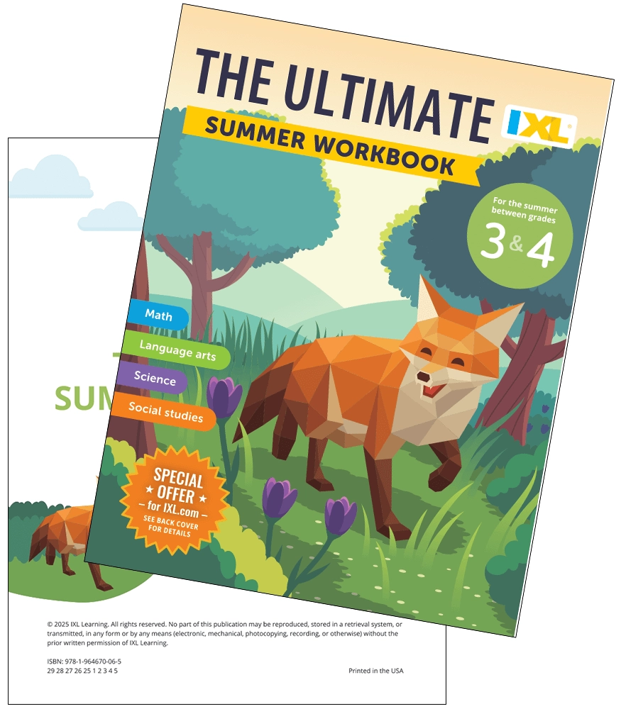 The IXL Ultimate Summer Workbook Grade 3 4 Free Sample Carson 