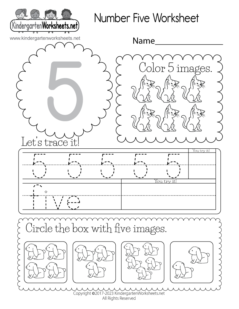 The Number 5 five Worsheets Library Worksheets Library