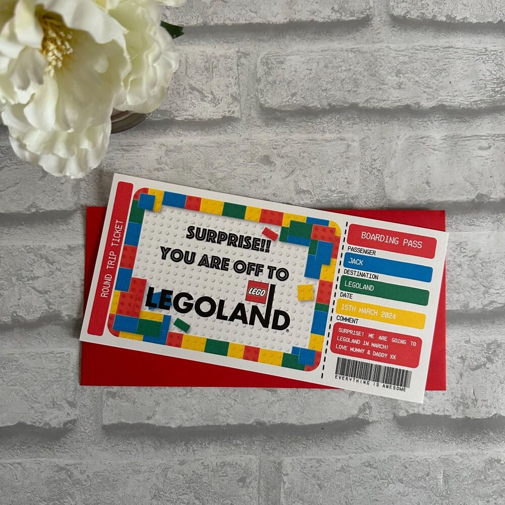 Ticket Template Legoland Kids Ticket Printable Legoland Ticket 