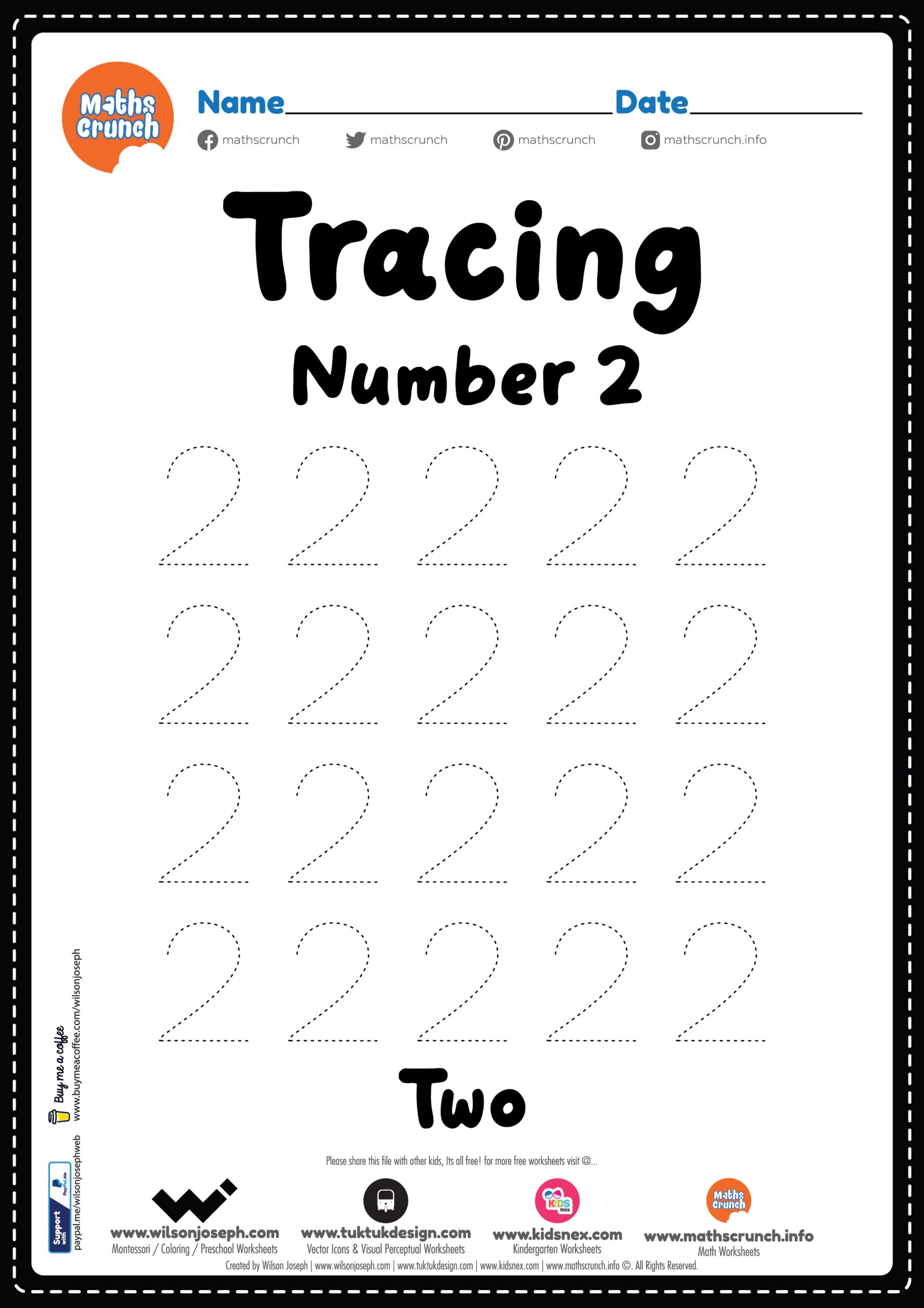 Number 2 Printable Worksheets