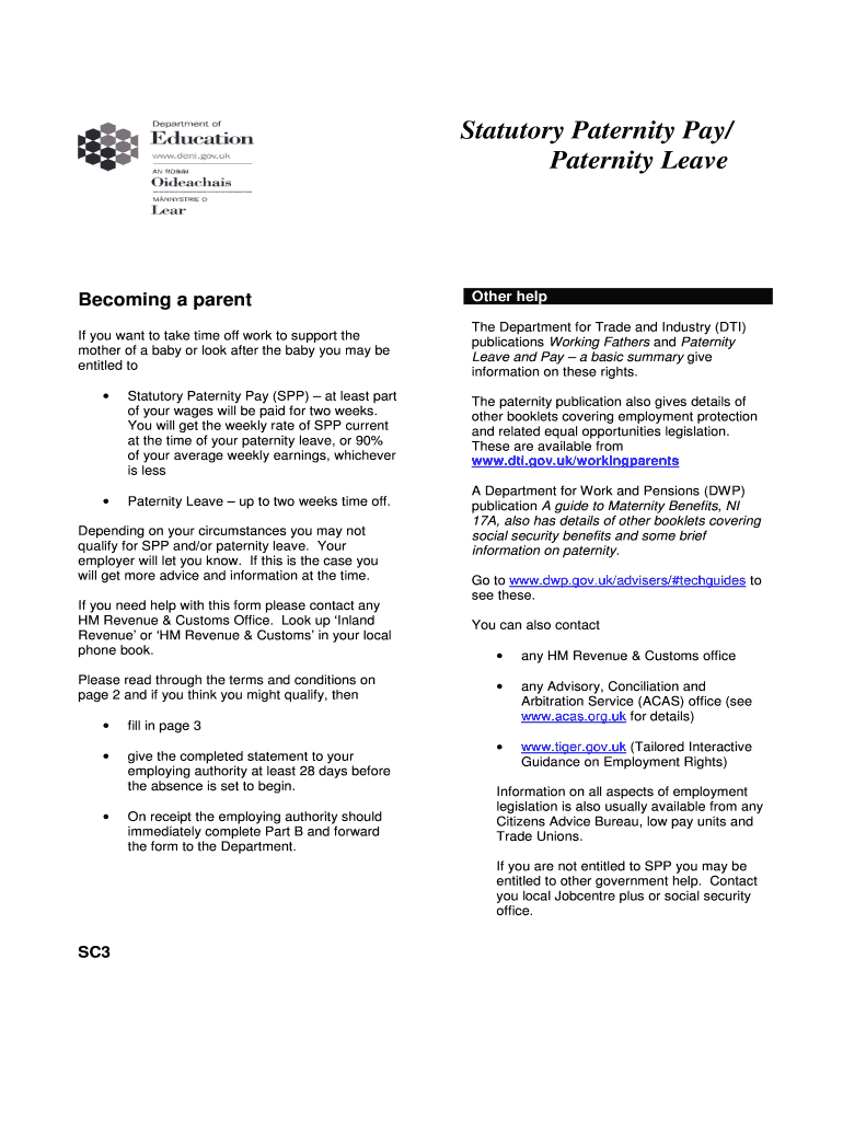 Printable Sc3 Form Uk