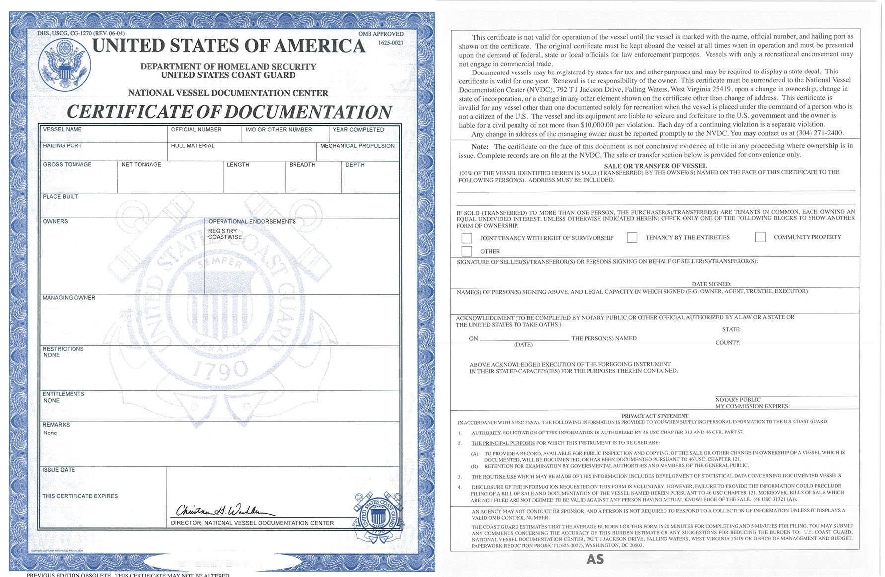 Printable Form Cg 1258
