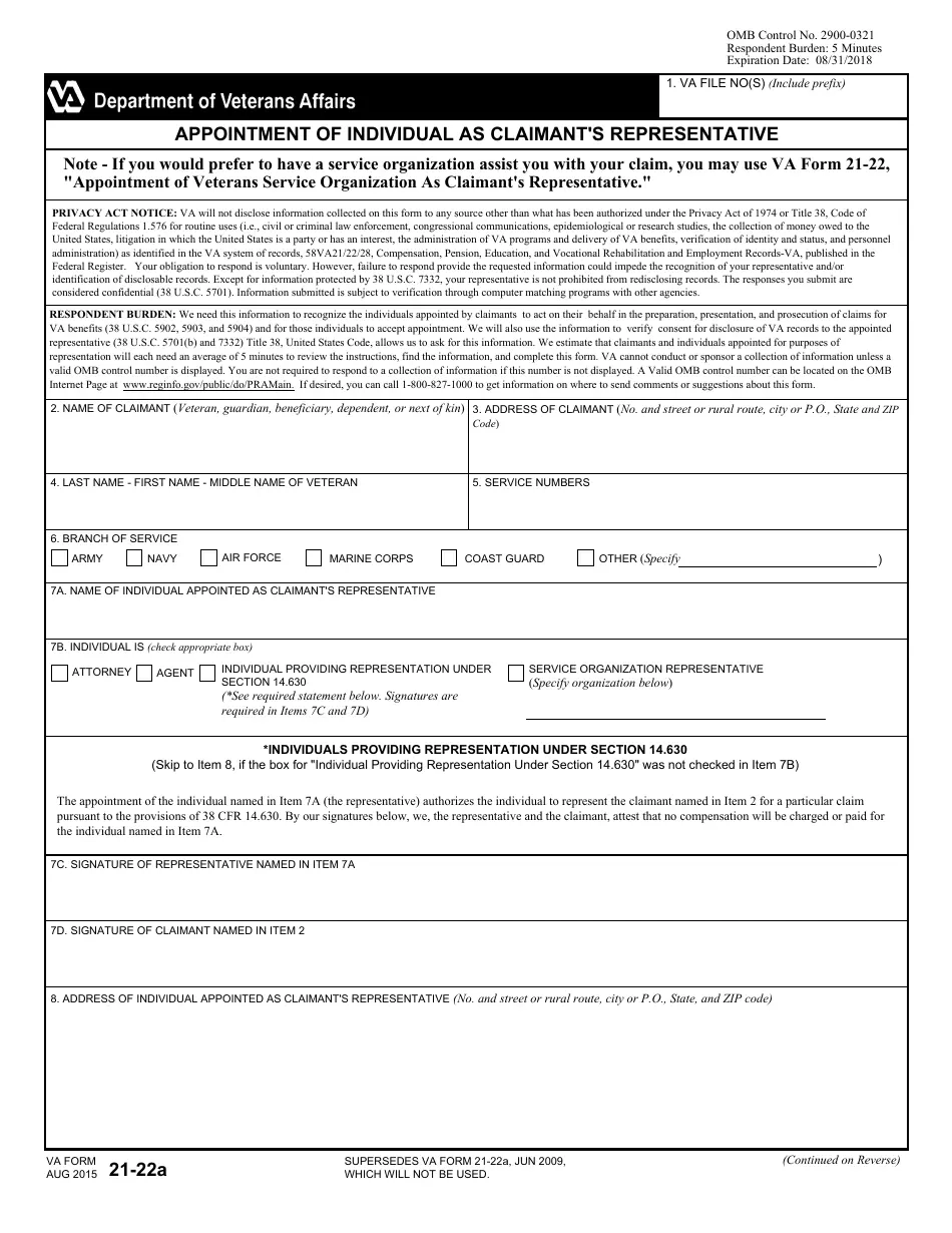 Va Form 21 4138 Download Printable