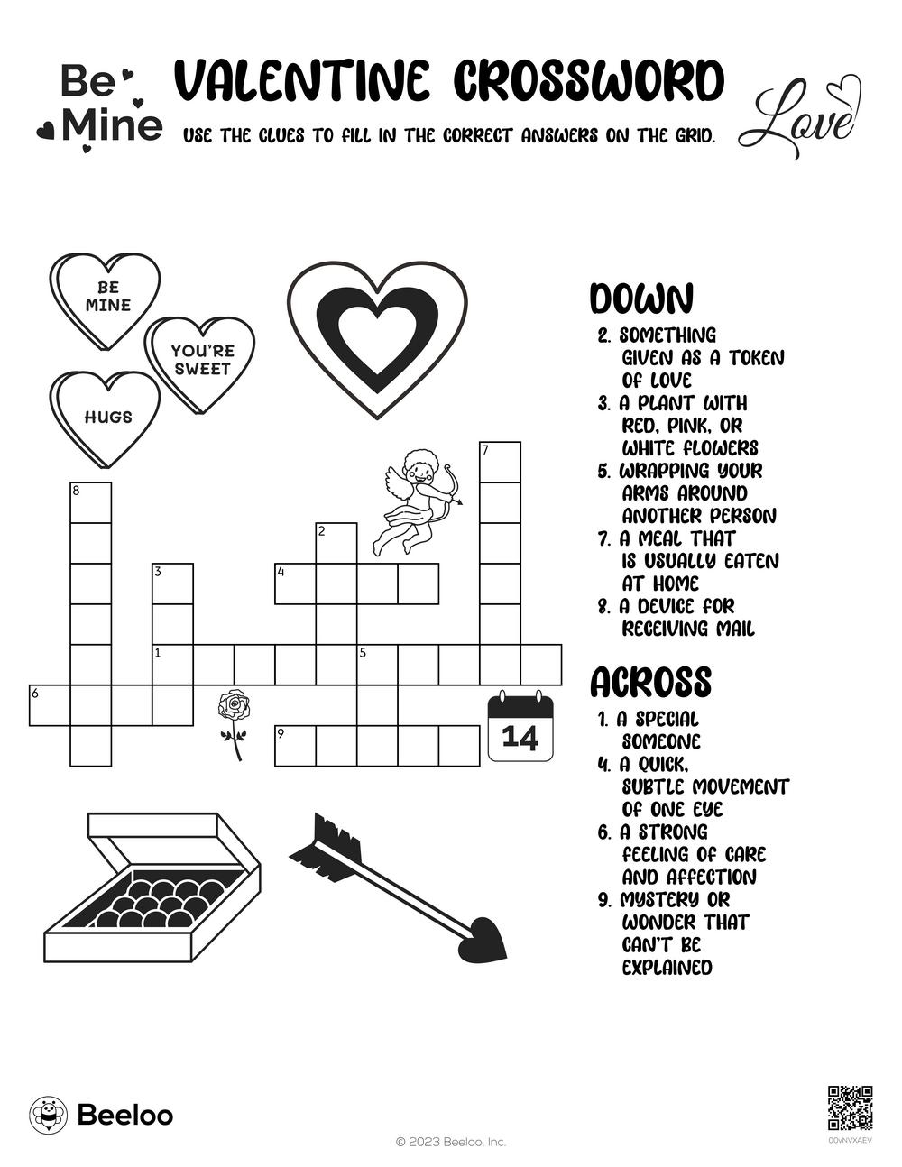 Printable Valentine Crossword Puzzles