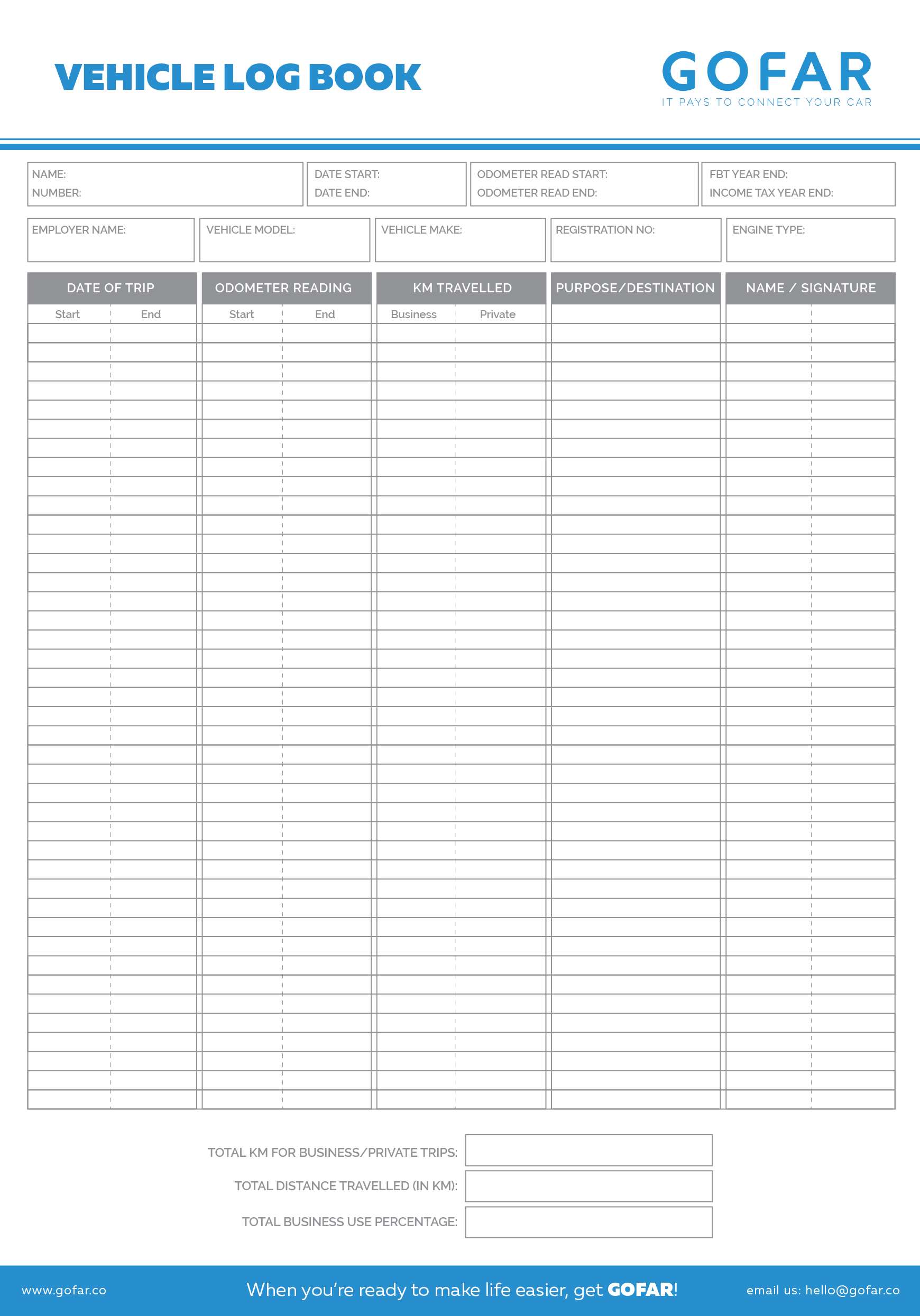 Vehicle Logbook Templates Streamline Your Mileage Tracking