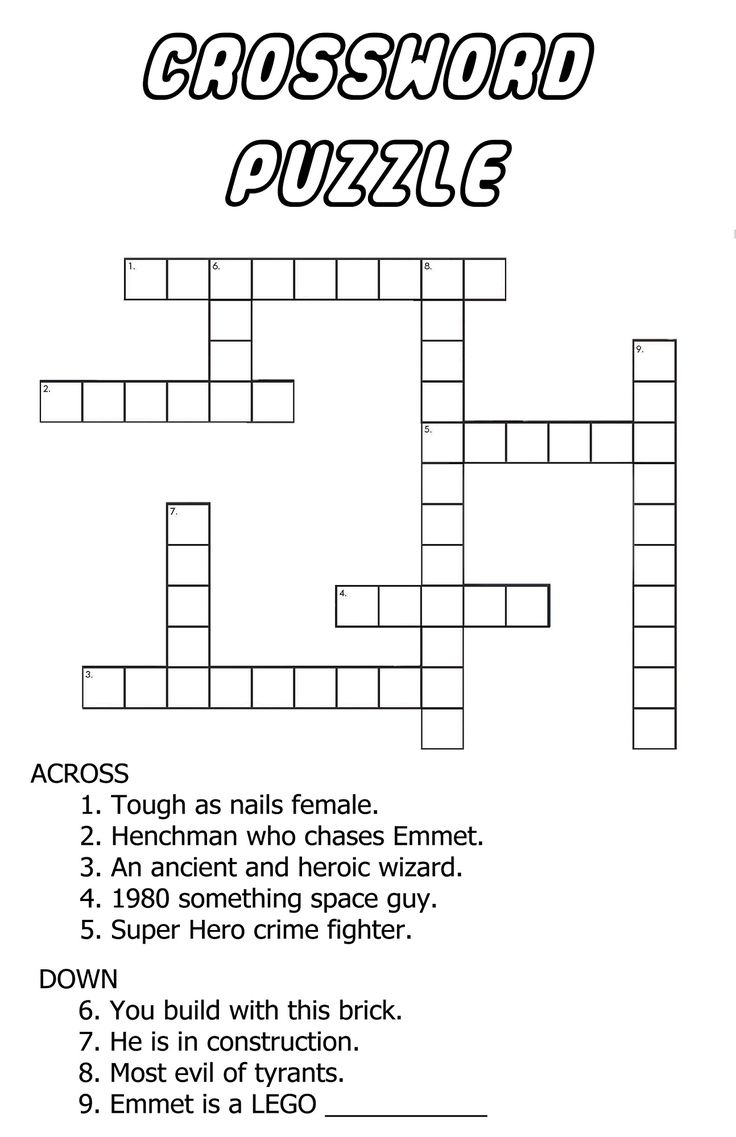 Simple Crossword Puzzles Printable