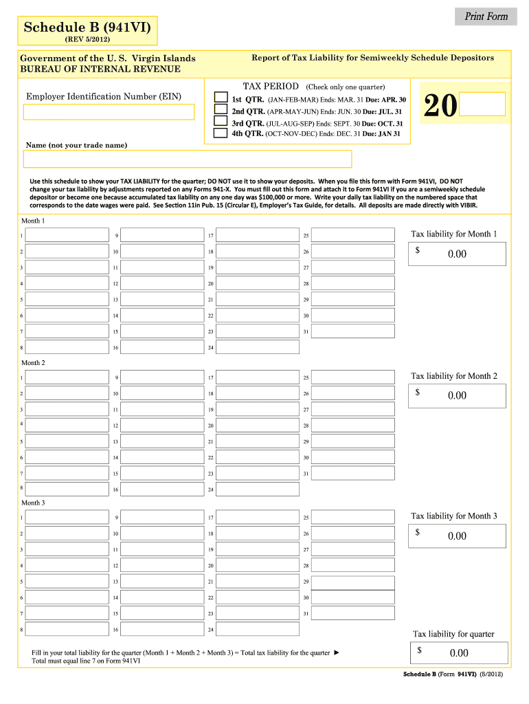 Irs Form 941 2021 Printable Schedule B