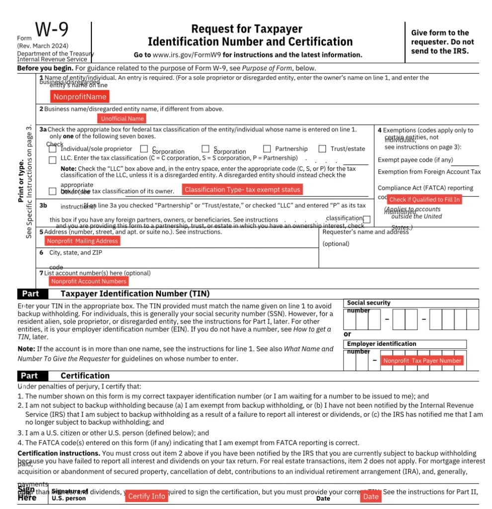 W 9 Form For Nonprofits Step by Step Guide amp Free Template