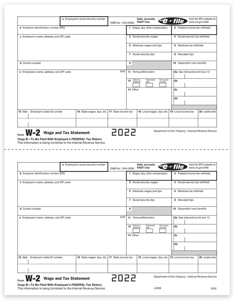 W2 Form 2024 Pdf W2 Tax Forms For 2024 4 Part IRS Compatible W2 
