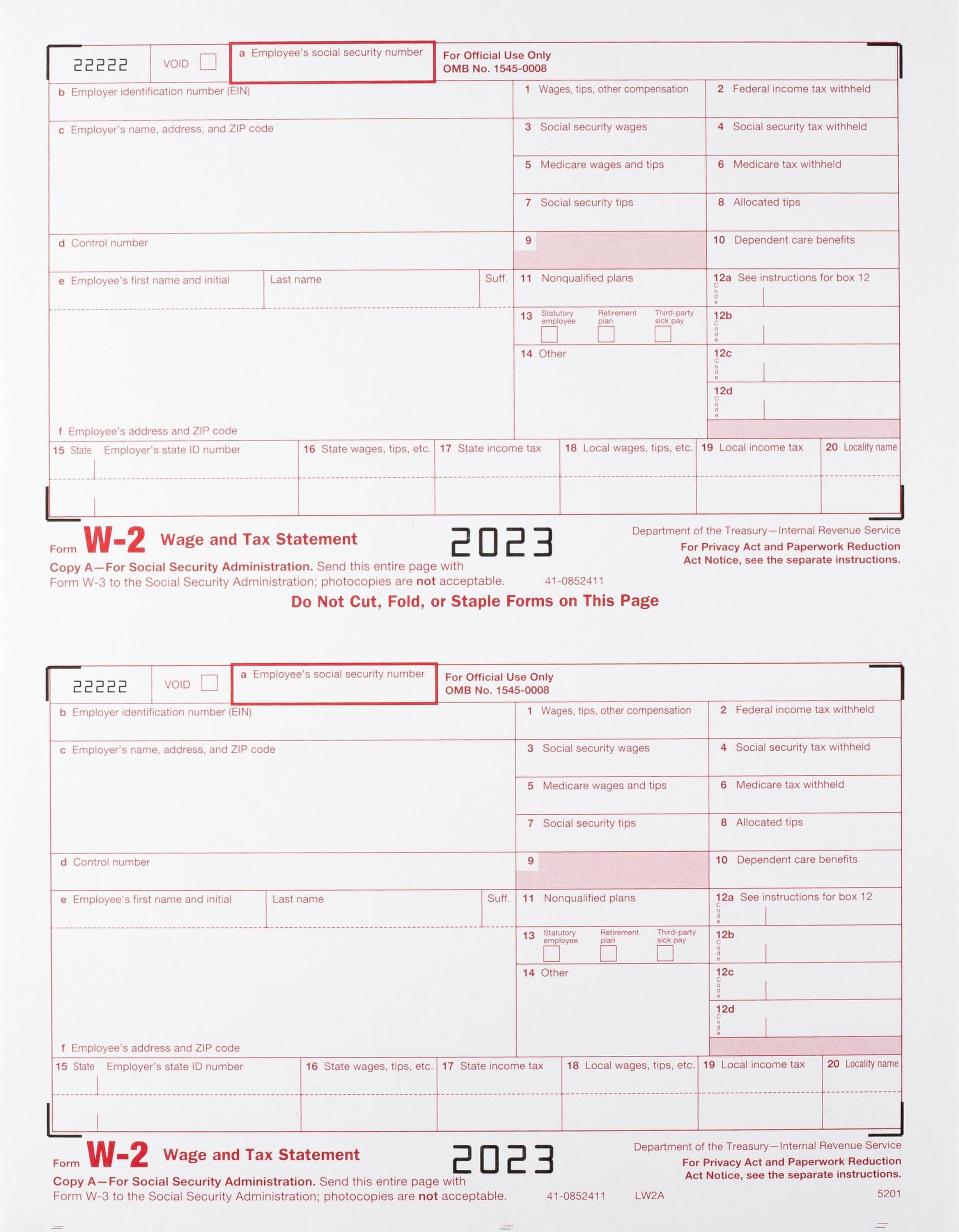 W 2 Form 2024 Pdf Print