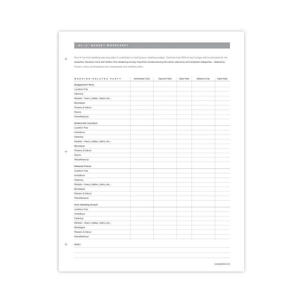 Wedding Planning Pages Free PDF Download Gartner Studios