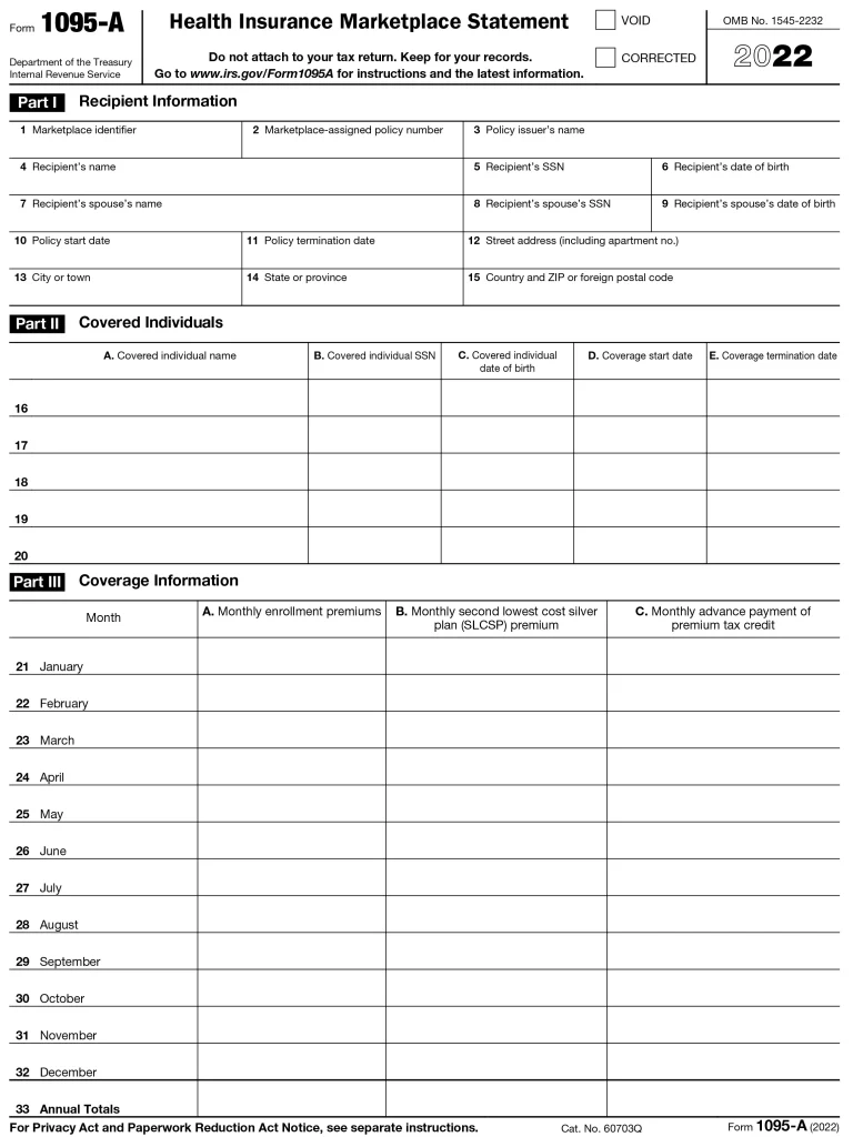 What Is A 1095 A Tax Form And What Is It Used For 