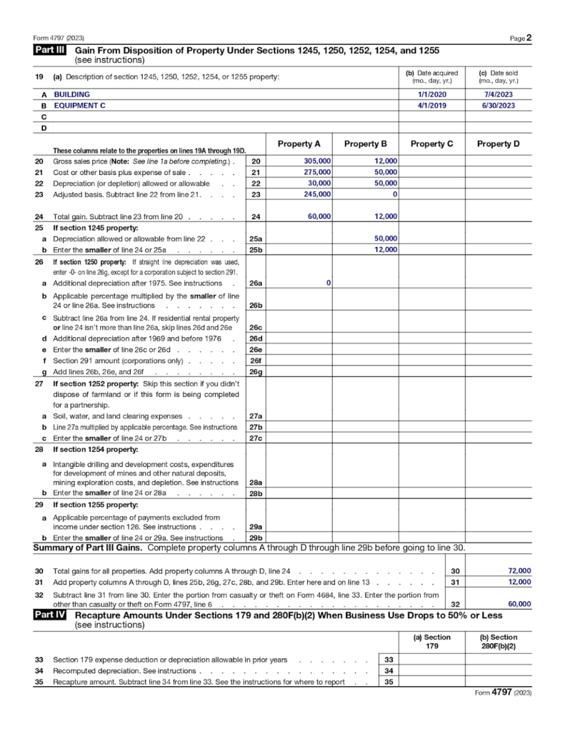 Irs Form 4797 2023