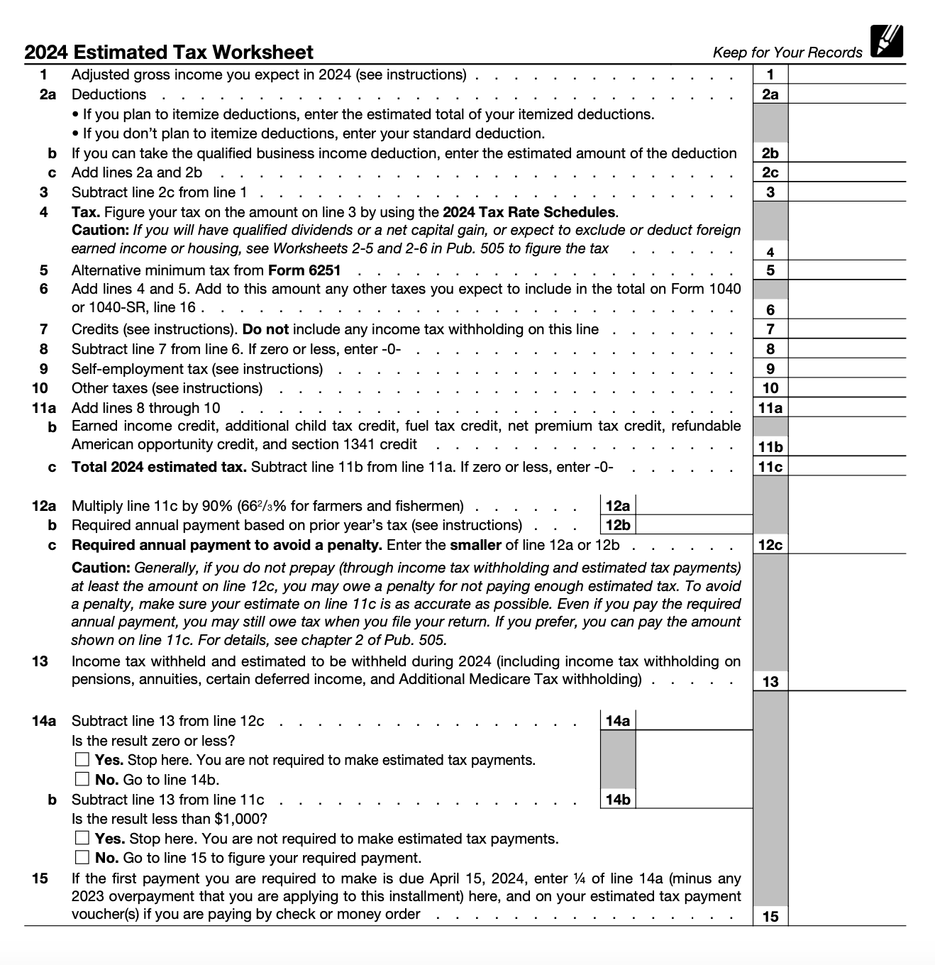 Irs Forms 2024 Estimated Taxes