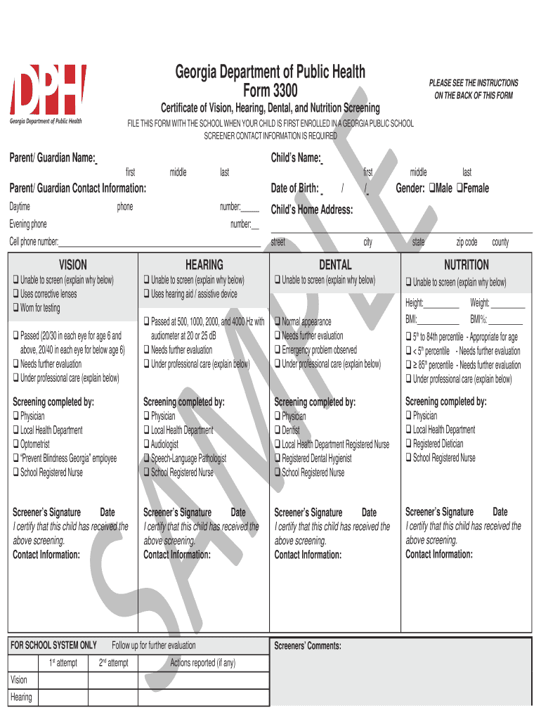 Ga 3300 Form Printable