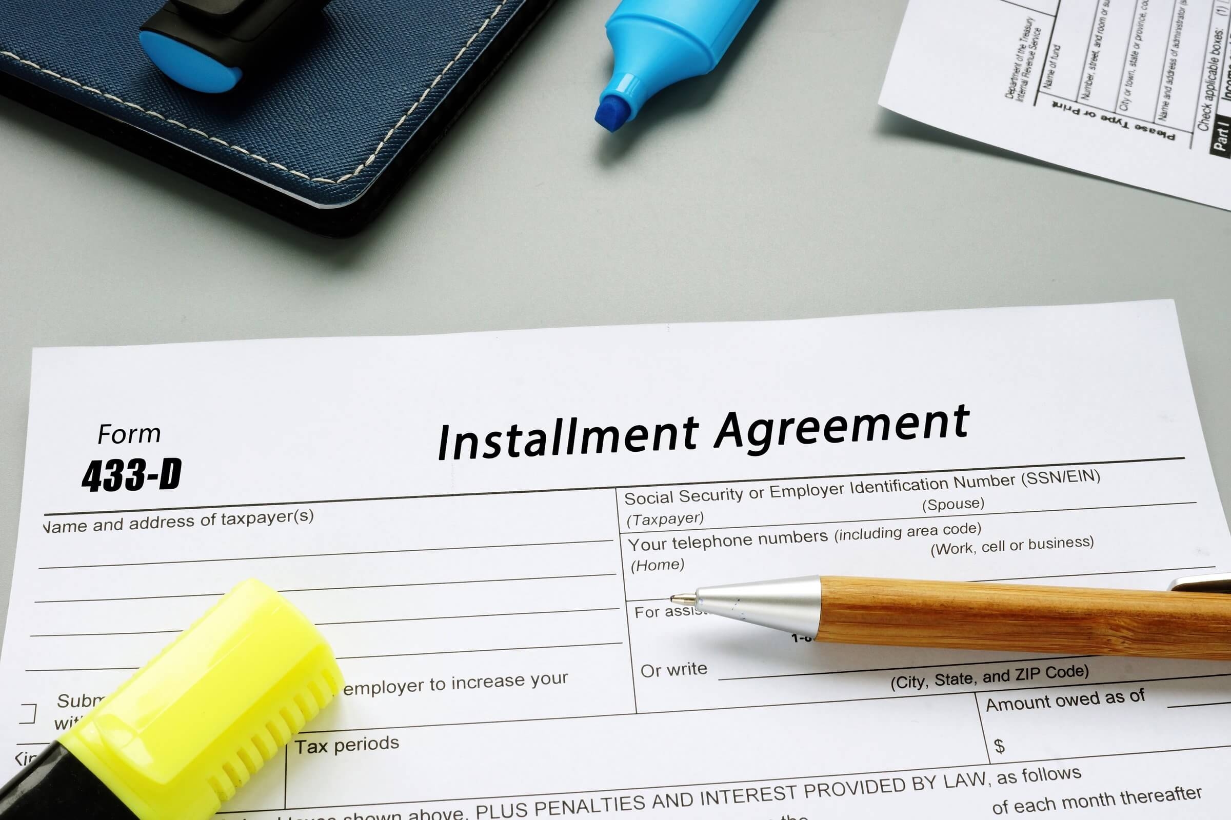 Irs Form 433-D Mailing Address For Processing