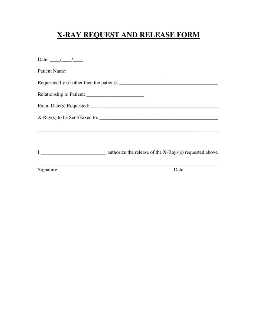 X Rays Request Form Fill Out Printable PDF Forms Online