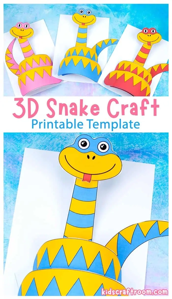 3d snake craft for kids printable template kids craft room