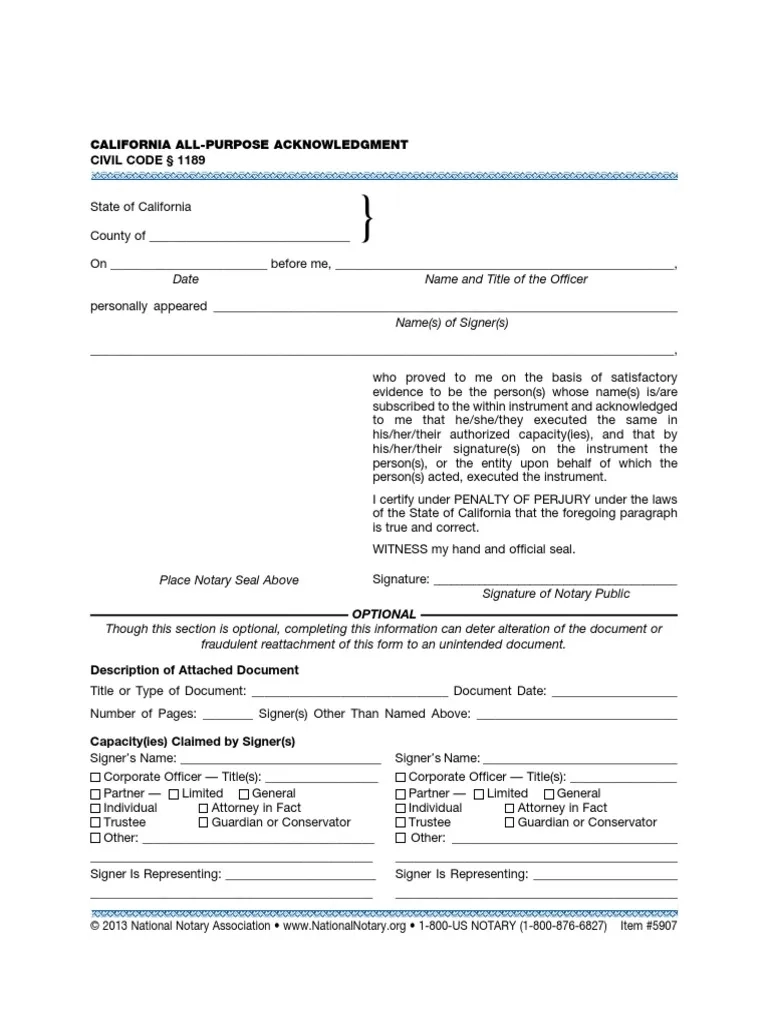 blank notary acknowledgment form pdf notary public signature
