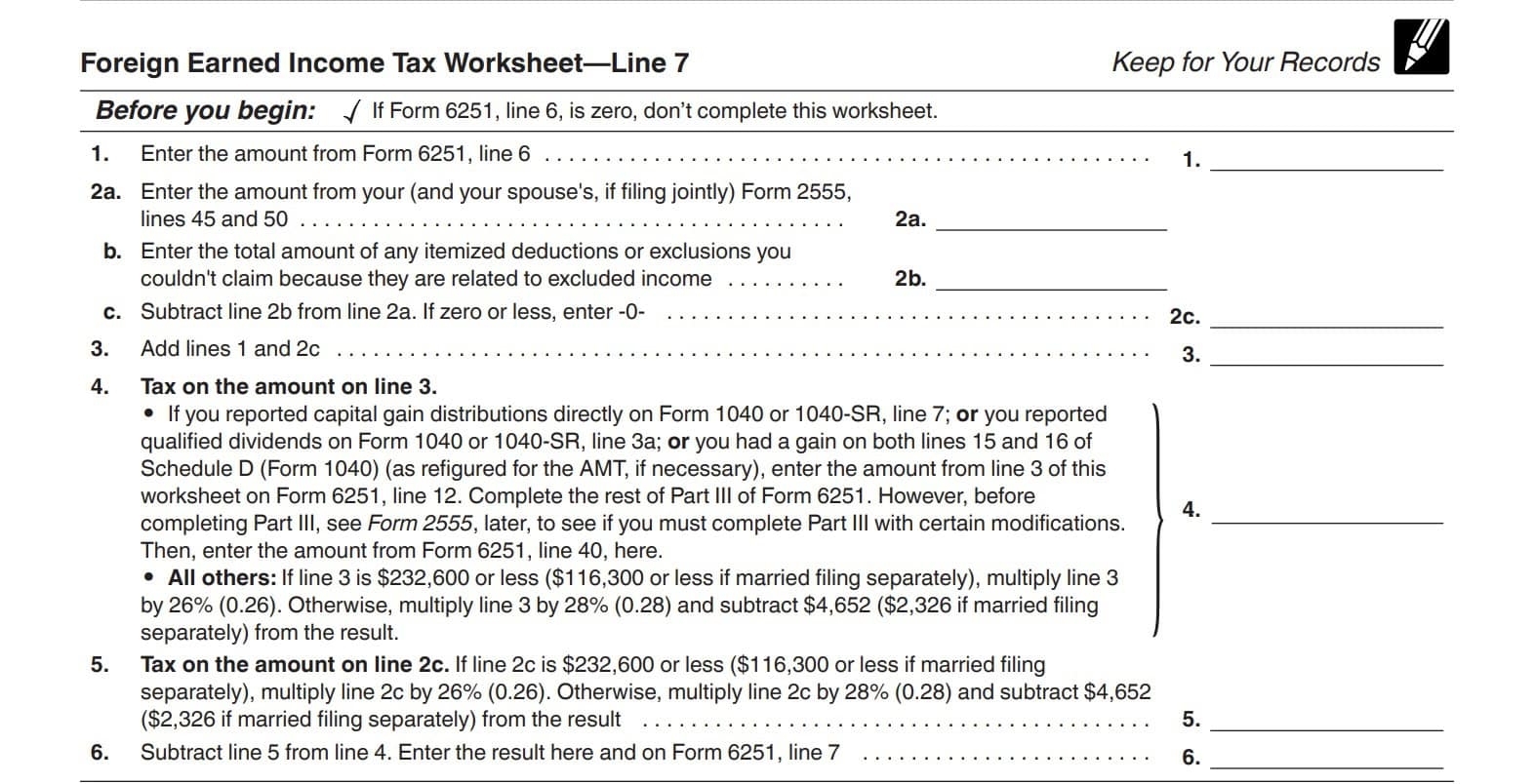 What Is Irs Form 6251